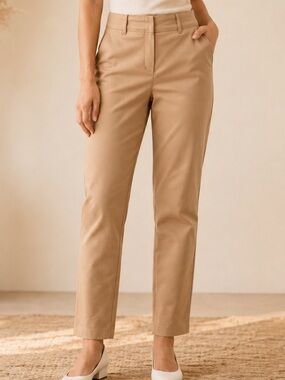 Hilary Radley Slim-Leg Pants in Camel/Tan - Business Casual